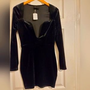 Dress - velvet mini dress
